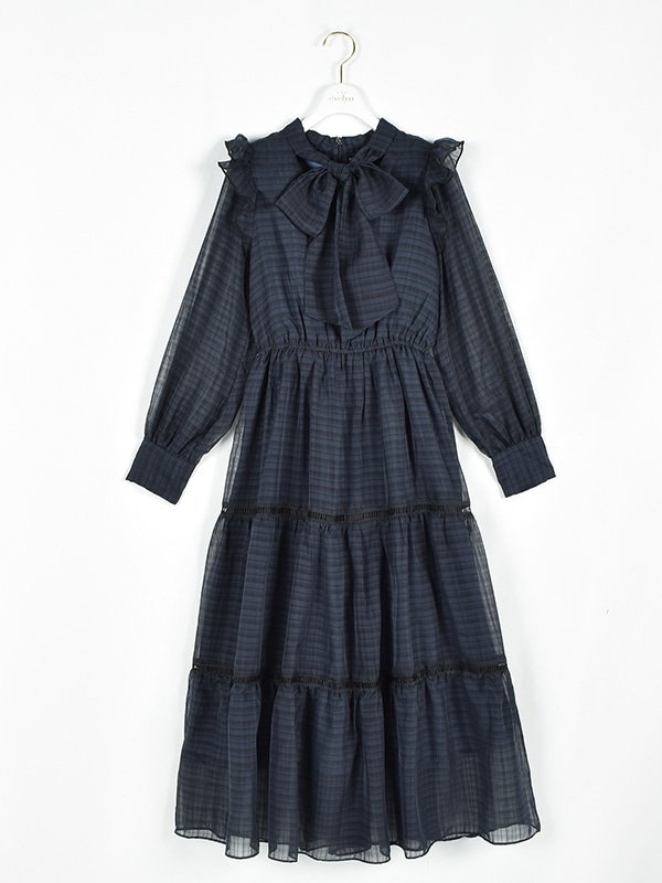 クーポン対象外 Evelyn チェックリボンロングop なーたん ロングワンピース エブリン ロングワンピース マキシワンピース Albinofoundation Org