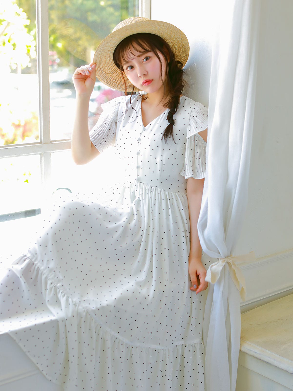 Evelyn プリーツスリーブロングop Evelyn エブリン 公式通販サイト