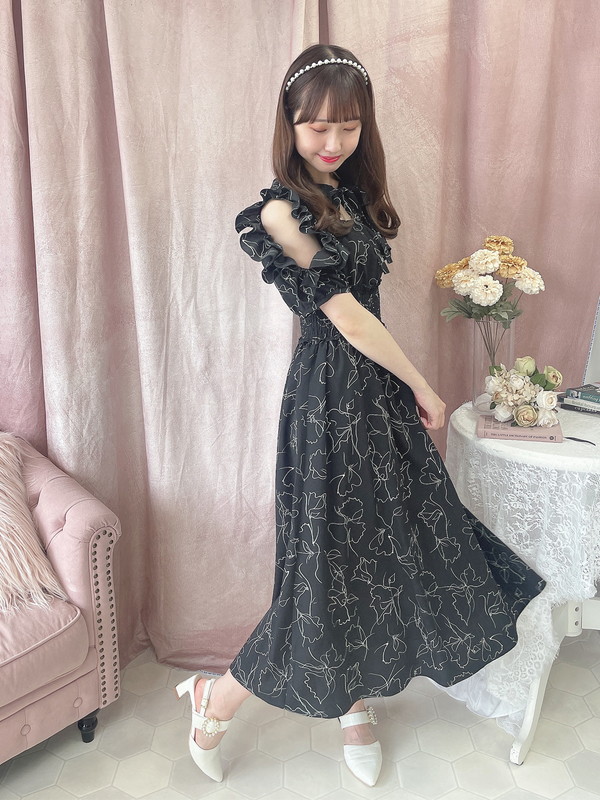 エブリン 花柄ワンピース ロングワンピース-connectedremag.com