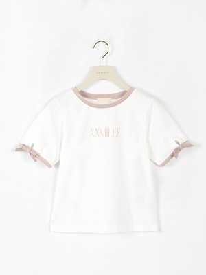 パイピングリボンロゴTシャツ
