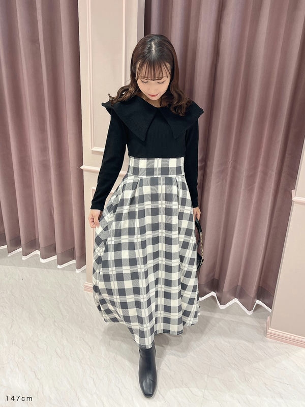 ADORE - アドーア 19AW ヴィスコースチェックドッキングワンピース