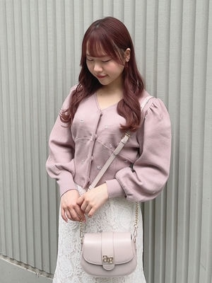 ビジューストーンタックカーデ