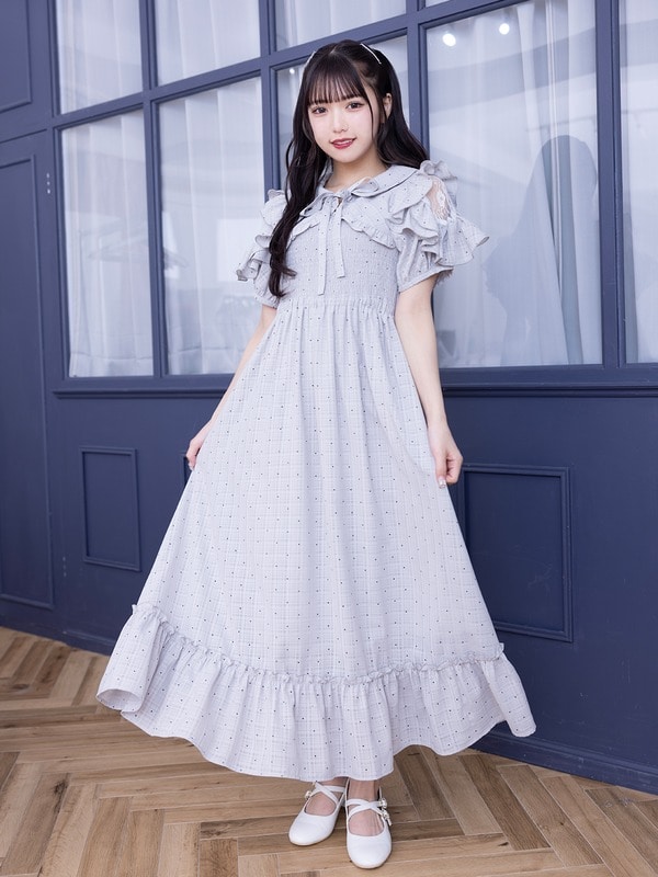 新品『人気即完売』♡ evelyn 肩フリルロングop ワンピース - バッグ