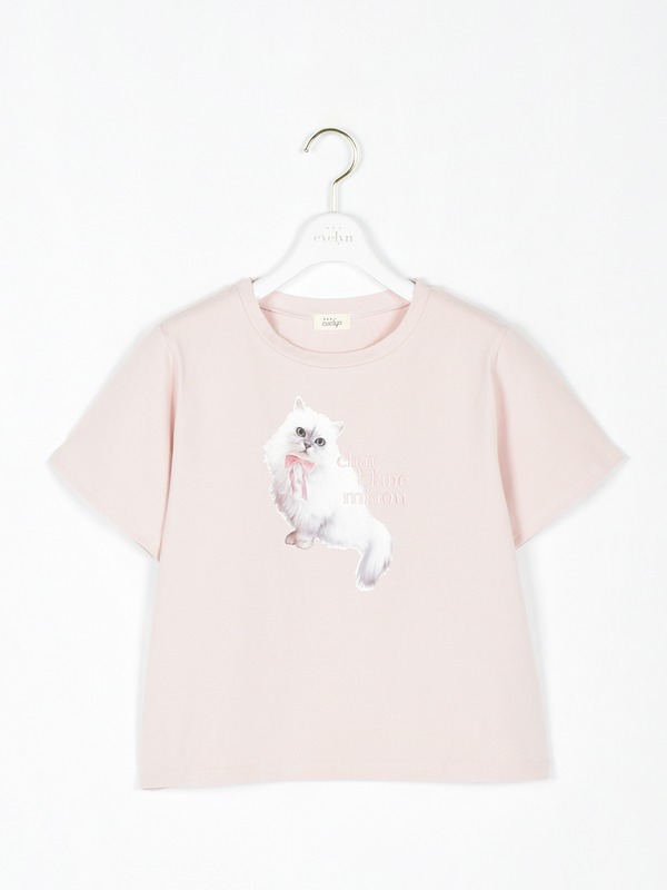 白猫ちゃんTシャツ 詳細画像 ピンク 1