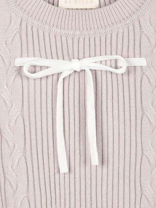 ショルダーカットリボンニット 詳細画像 ブラック 11