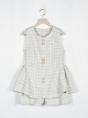 ツイードペプラムセットアップ