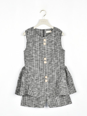 ツイードペプラムセットアップ