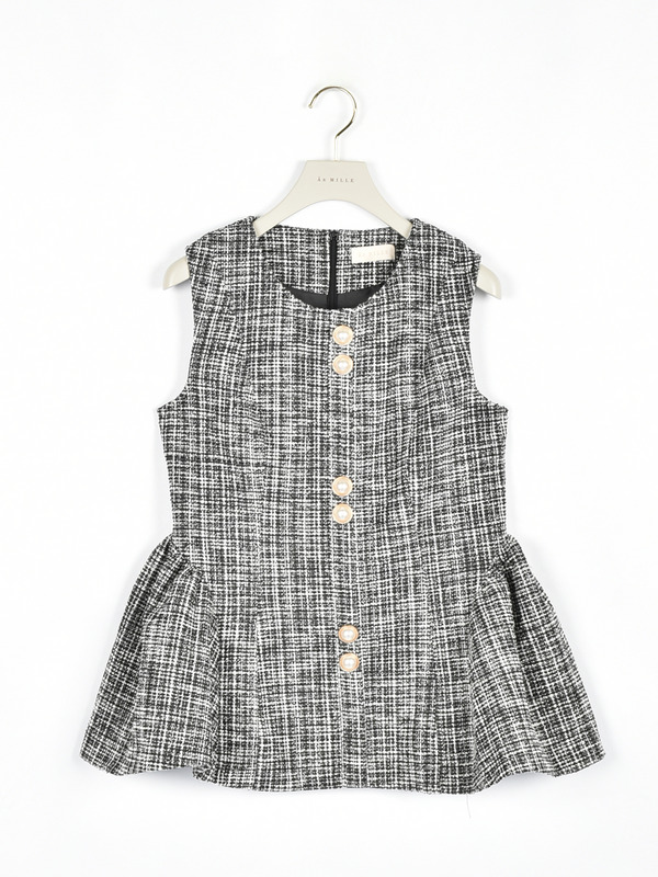 ツイードペプラムセットアップ 詳細画像 ブラック 16