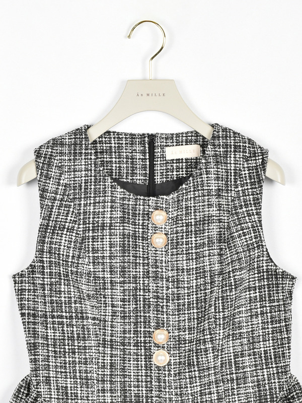 ツイードペプラムセットアップ 詳細画像 ブラック 16