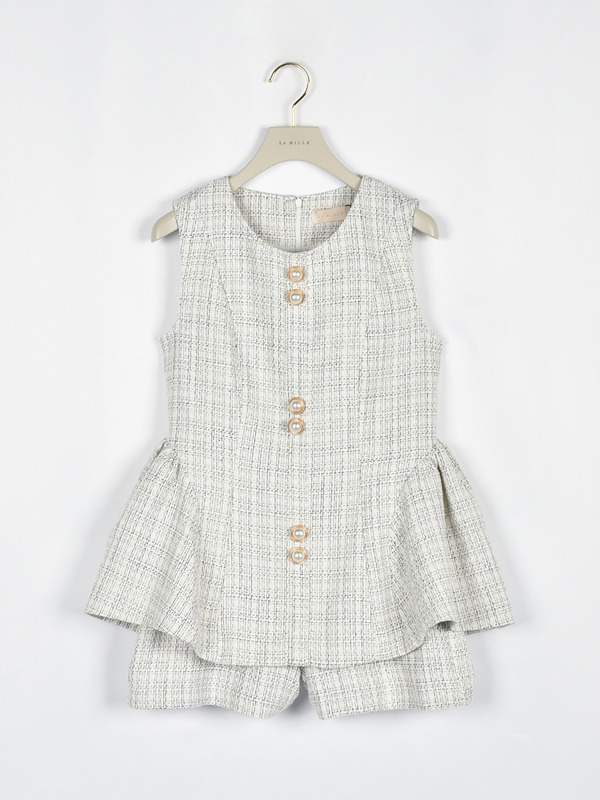 ツイードペプラムセットアップ 詳細画像 オフホワイト 1