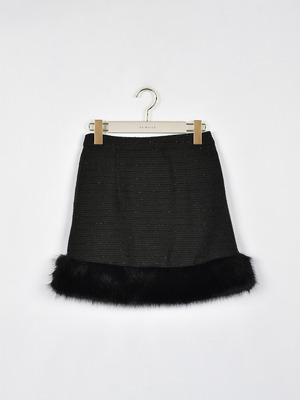 ファーリボンツイードスカート
