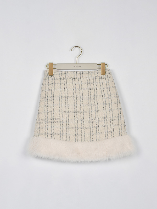 ファーリボンツイードスカート 詳細画像 ブラック 16