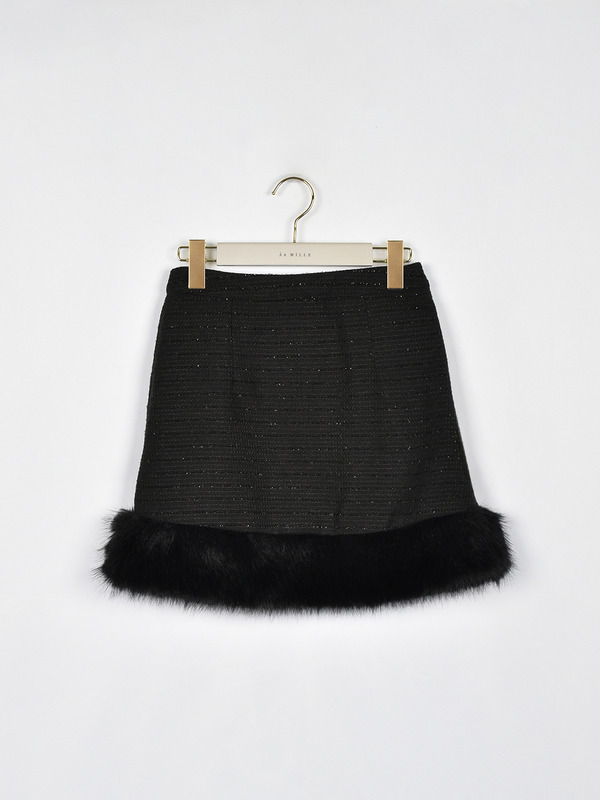 ファーリボンツイードスカート 詳細画像 ブラック 16