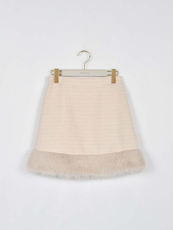 ファーリボンツイードスカート 詳細画像 ピンク 1