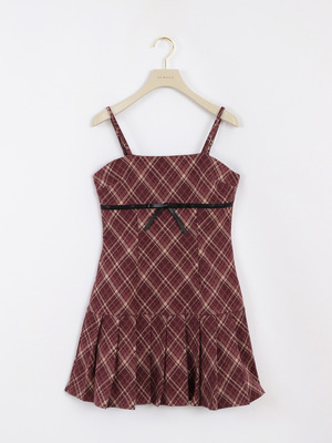 リボンプリーツキャミワンピース