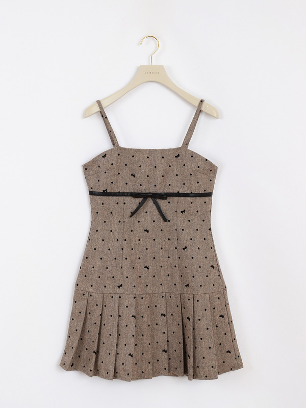 リボンプリーツキャミワンピース 詳細画像 ブラウン 16