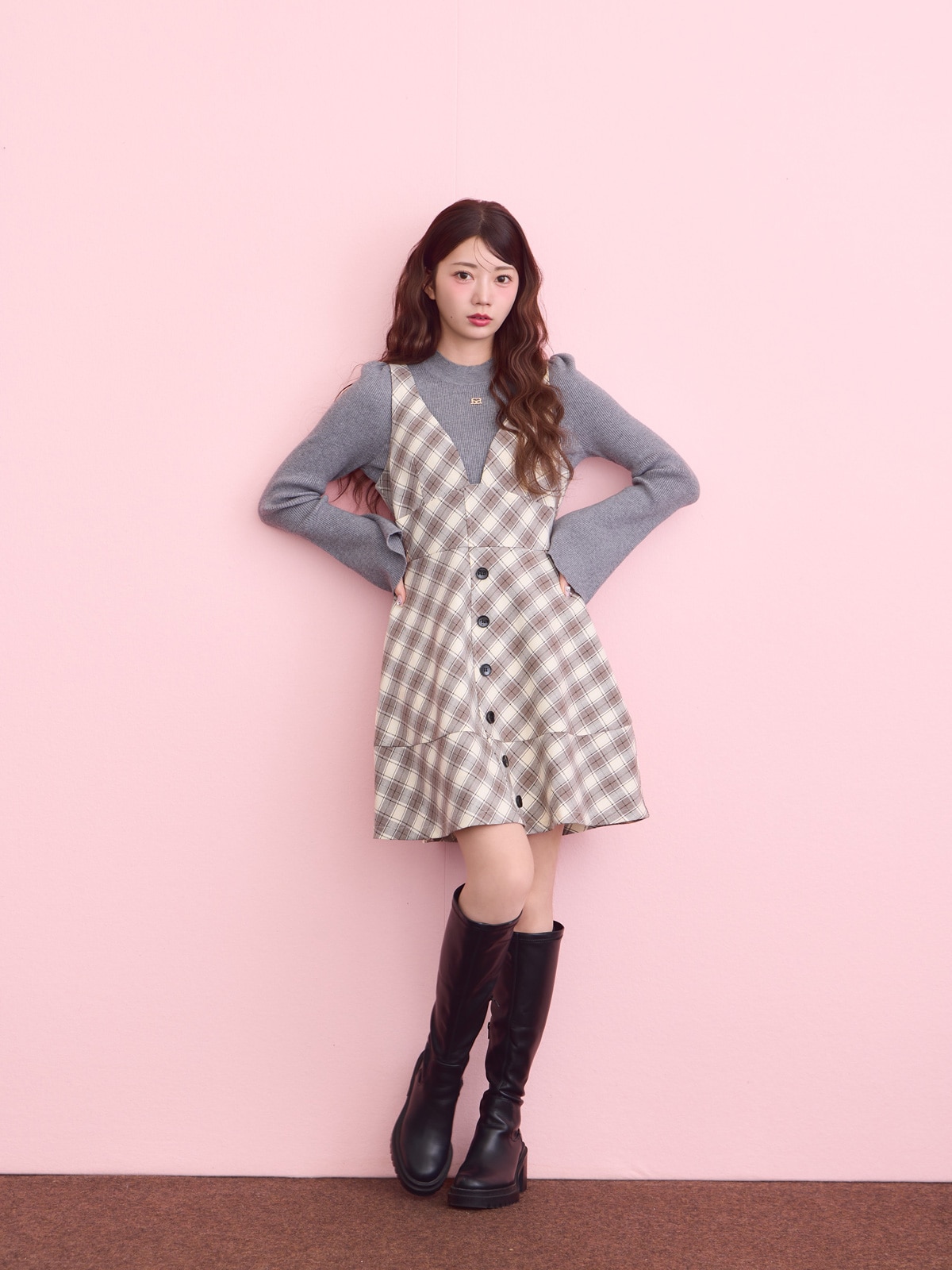 ミニボタン切り替えワンピース｜evelyn（エブリン）公式通販サイト