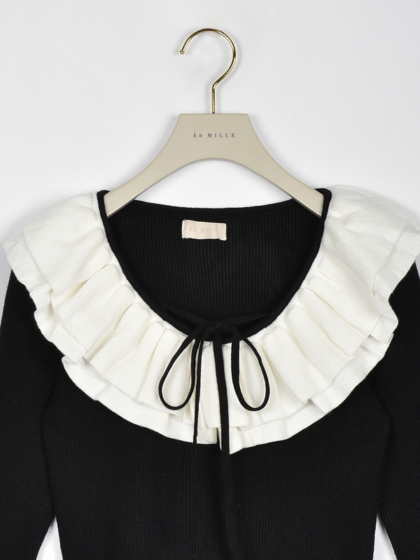 フリルカラークロスニット 詳細画像 チャコール 16