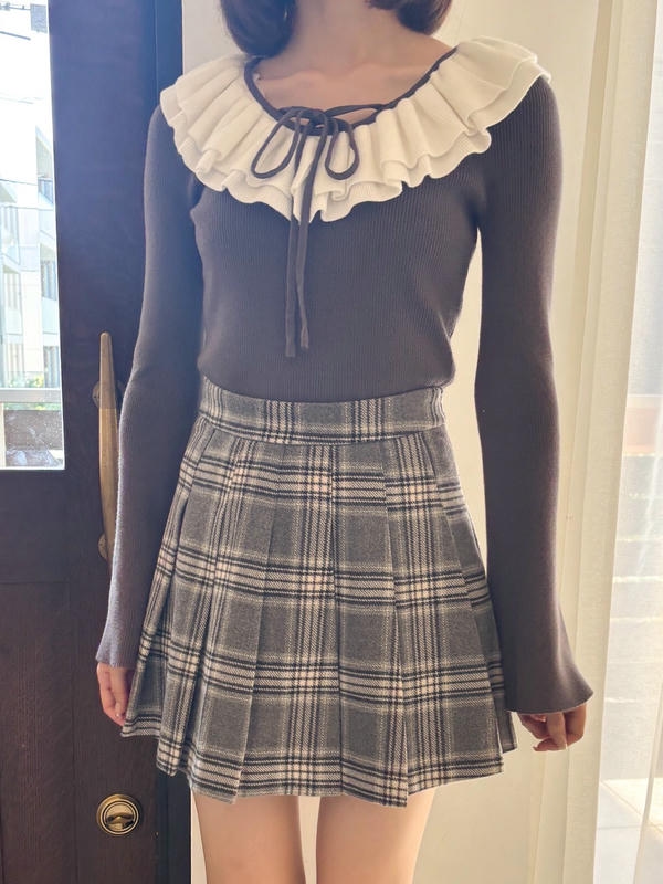 タックプリーツスカート 詳細画像 チャコール 16