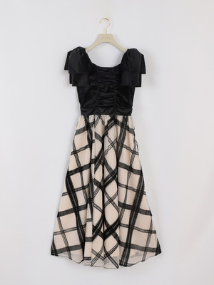 ショルダーリボンレディワンピース