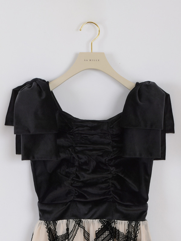 ショルダーリボンレディワンピース 詳細画像 ブラック 16