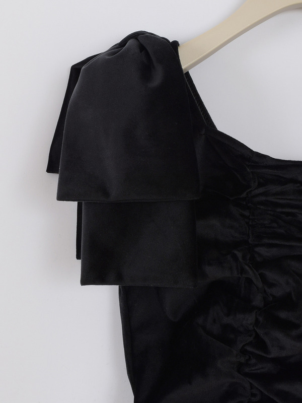 ショルダーリボンレディワンピース 詳細画像 ブラック 16