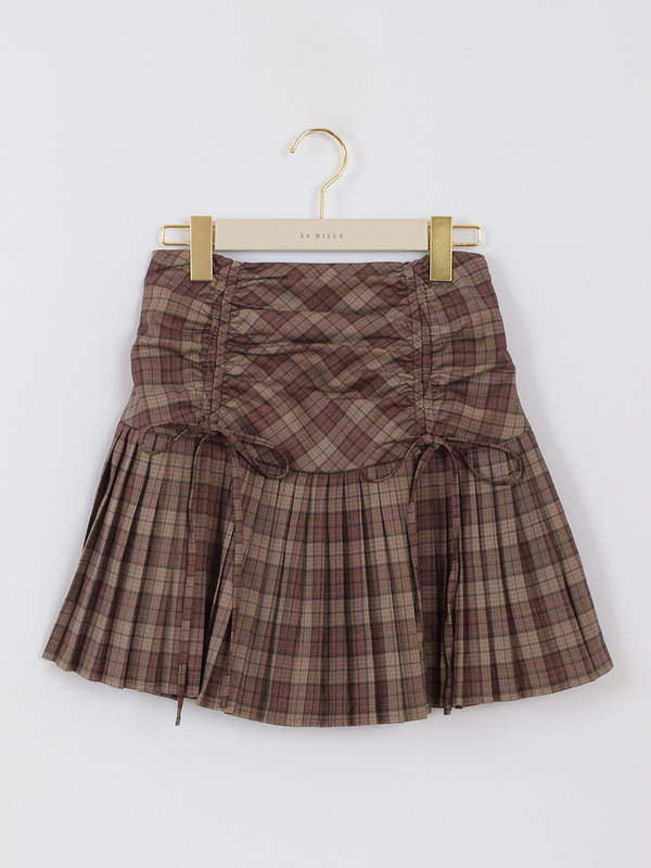 ドロストプリーツスカート 詳細画像 ブラウンチェック 1