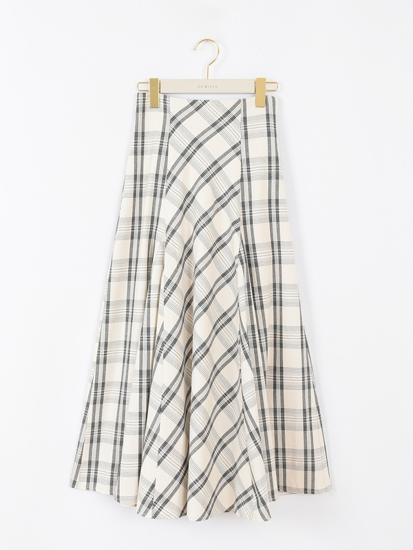 チェックフレアロングスカート 詳細画像 ベージュ 11