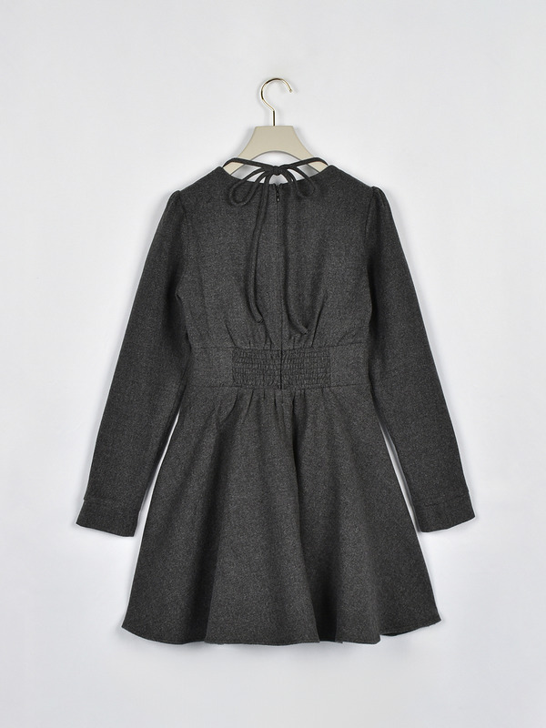 クロスリボンフレアワンピース 詳細画像 チャコール 16