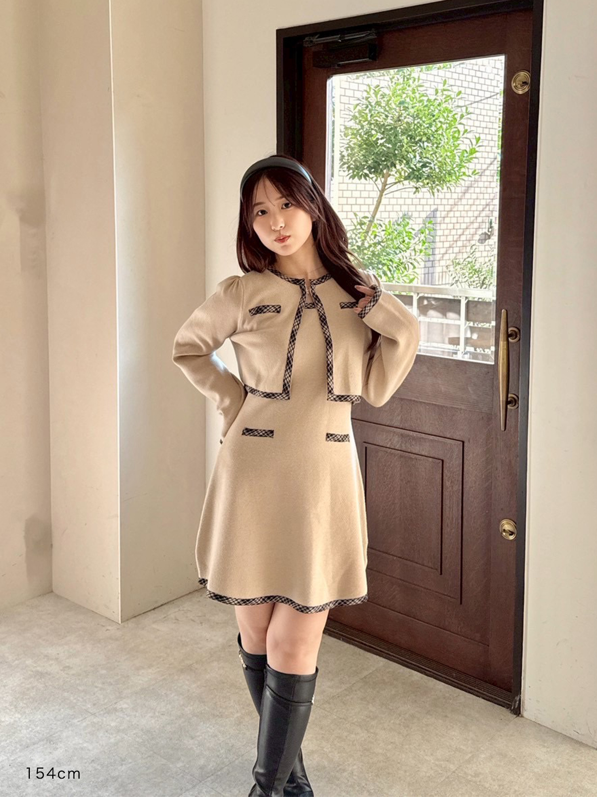 カーデセットバイカラーワンピース｜evelyn（エブリン）公式通販