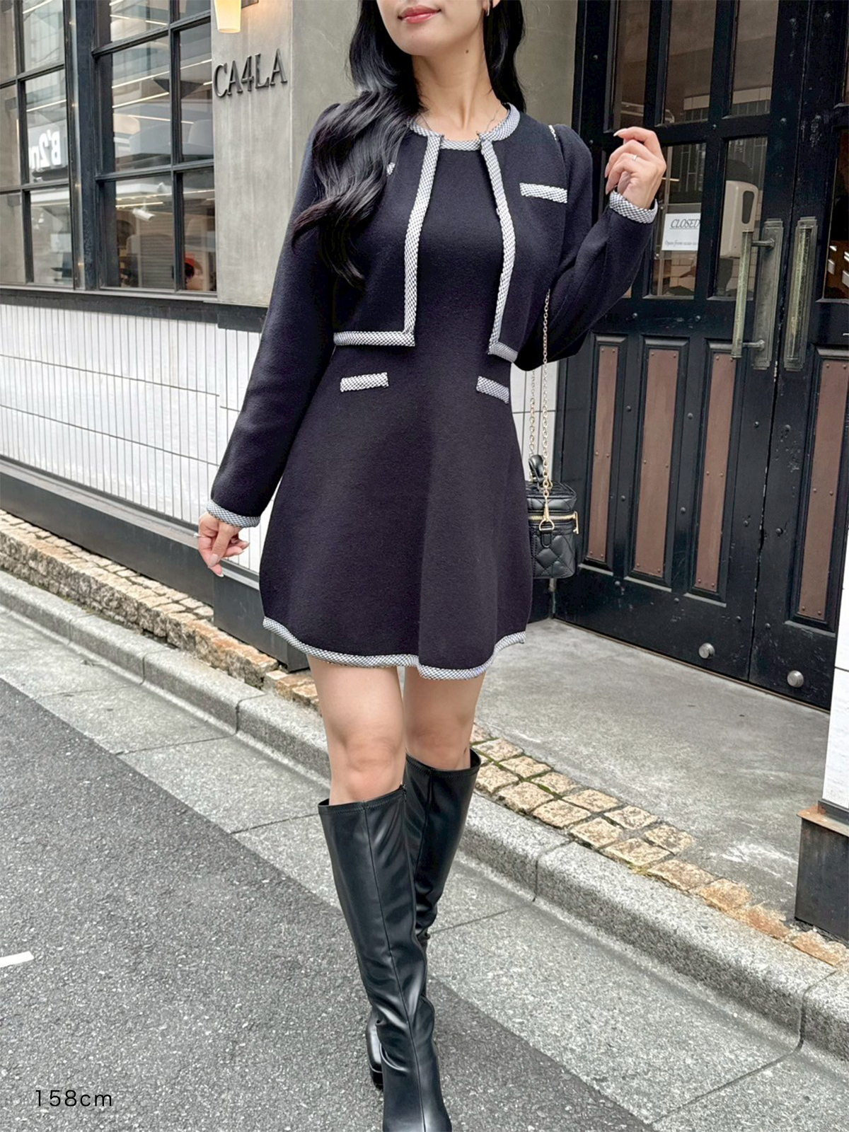 【新品タグ付】アンミール カーデセットバイカラーワンピース カーデセットバイカラーワンピース｜evelyn（エブリン）公式通販サイト