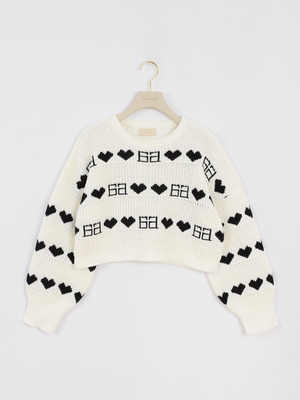 ロゴハートモールニット