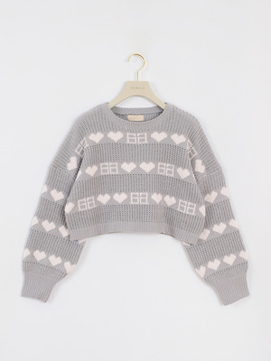 ロゴハートモールニット