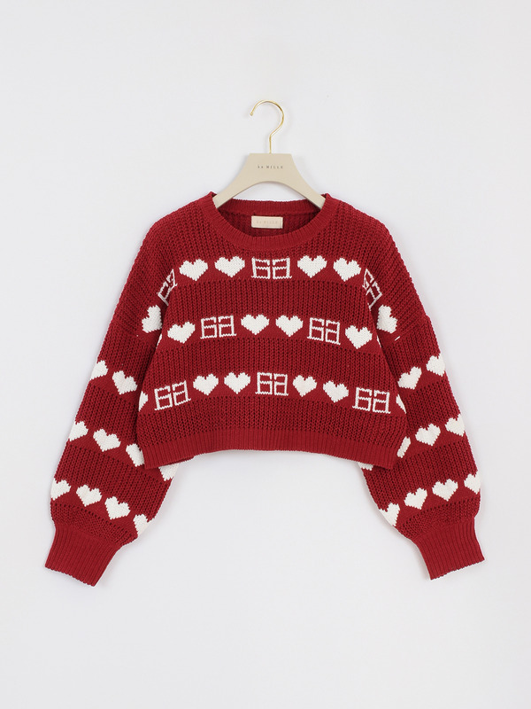 ロゴハートモールニット 詳細画像 レッド 16