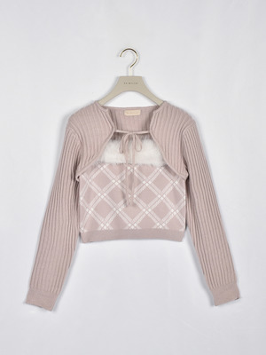 ファーキャミボレロニット