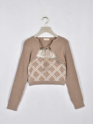 ファーキャミボレロニット