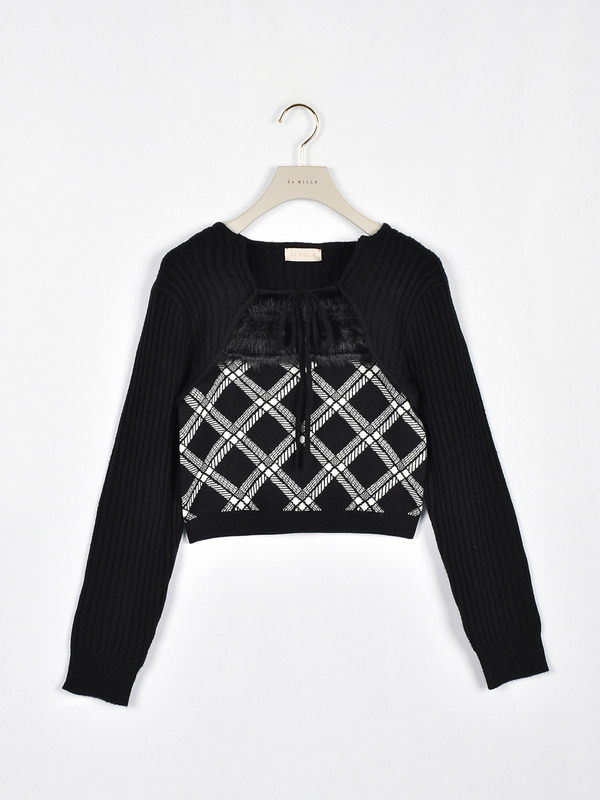 ファーキャミボレロニット 詳細画像 ブラック 1