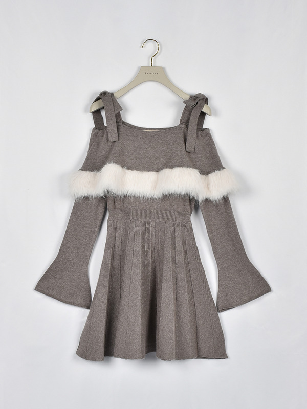 ファーオフショルニットワンピース 詳細画像 ブラック 16