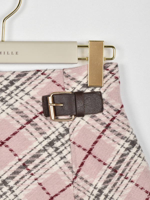 オリジナルチェックベルトスカート 詳細画像 グレイ 16