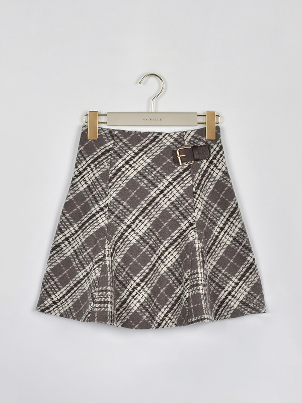 オリジナルチェックベルトスカート 詳細画像 グレイ 1