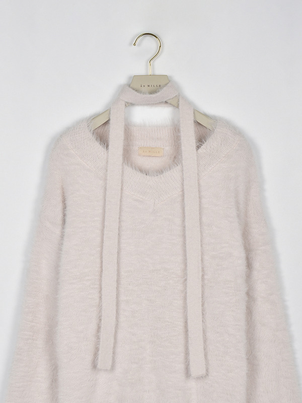 シャギーリボンタイニット 詳細画像 チャコール 16