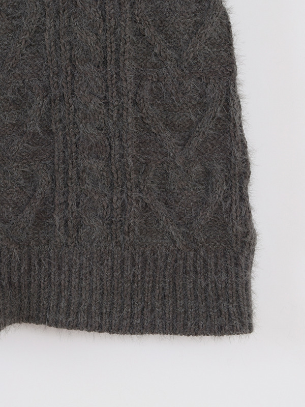 ハートケーブルニットワンピース 詳細画像 チャコール 16