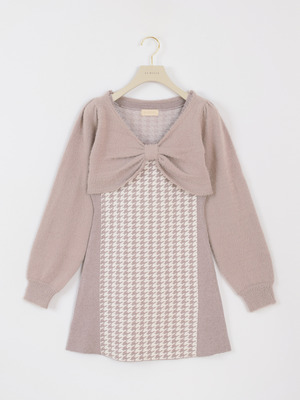 シャギーボレロ千鳥ワンピース