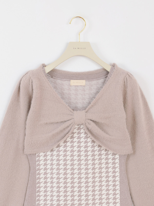 シャギーボレロ千鳥ワンピース 詳細画像 ブラック 16