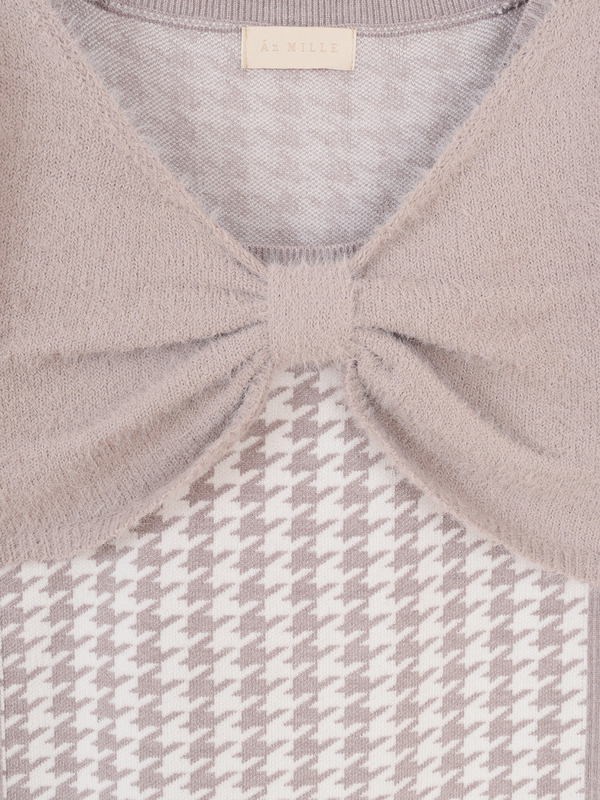 シャギーボレロ千鳥ワンピース 詳細画像 ブラック 16