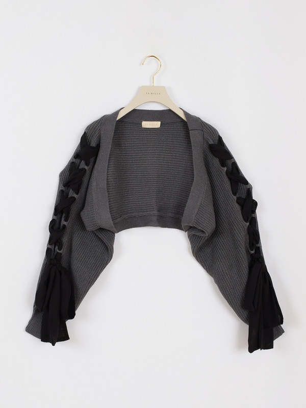 レースアップカーデ 詳細画像 チャコール 16