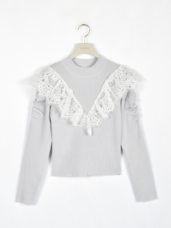 フリルレースニット 詳細画像 ブラック 16