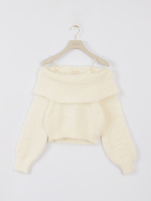 パールオフショルニット