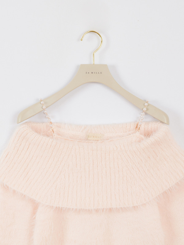 パールオフショルニット 詳細画像 チャコール 16