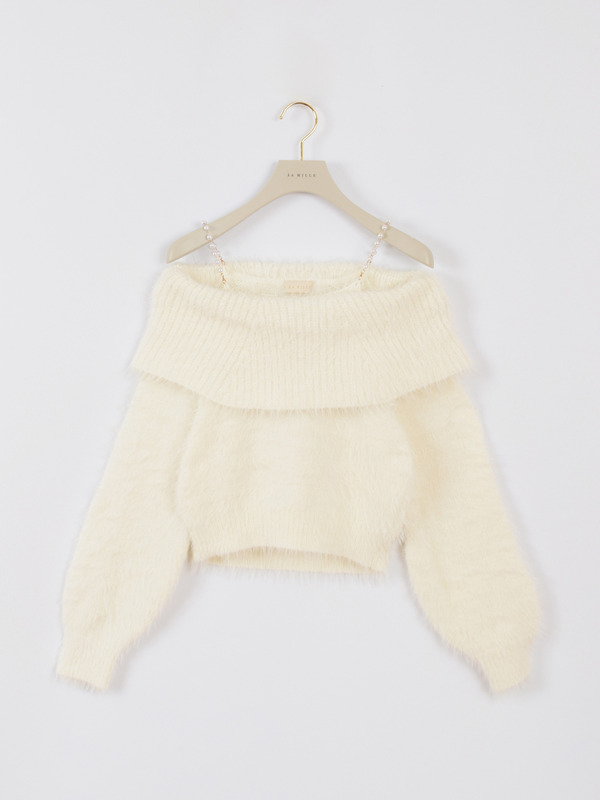 パールオフショルニット 詳細画像 オフホワイト 1